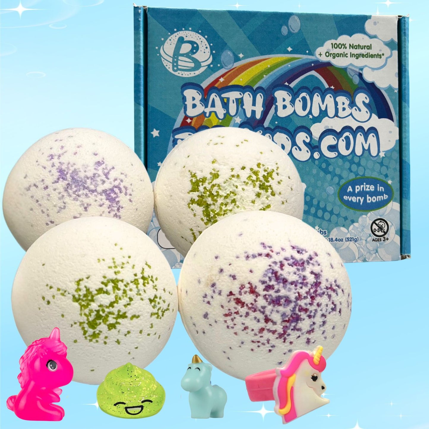 100% Natural JUMBO Bath Bombs With Unicorn Surprise