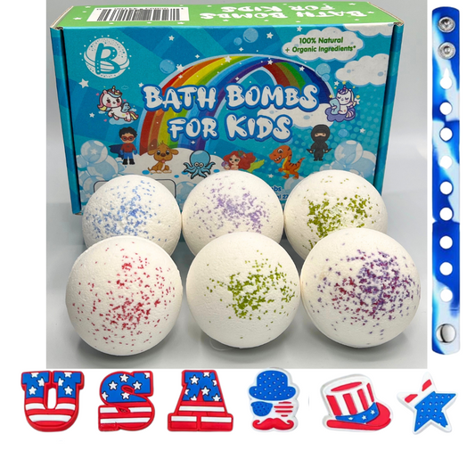 100% Natural Bath Bombs With Patriotic Surprise (6-Pack)