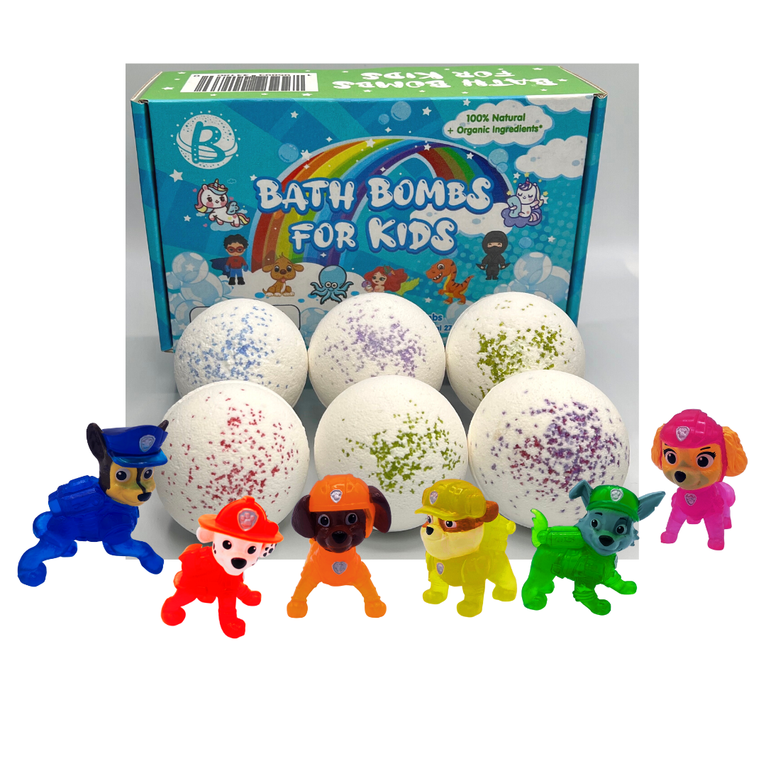 Paw Patrol XL Bath Bomb Gift Set – 12 Giant Bath Bombs With Toy Surprises Inside, Kid-Friendly Scents