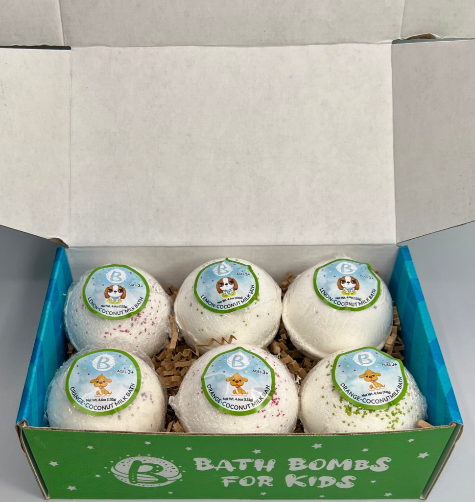 natural bath bombs for kids with toy puppy surprise inside