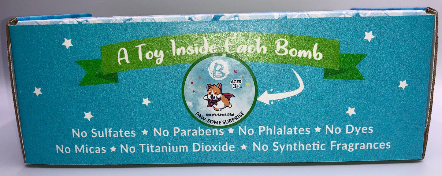 All-Natural Bath Bombs Paw-Patrol™ Toy Inside AKA: Paw-Some Pups Surprise (6-Pack)