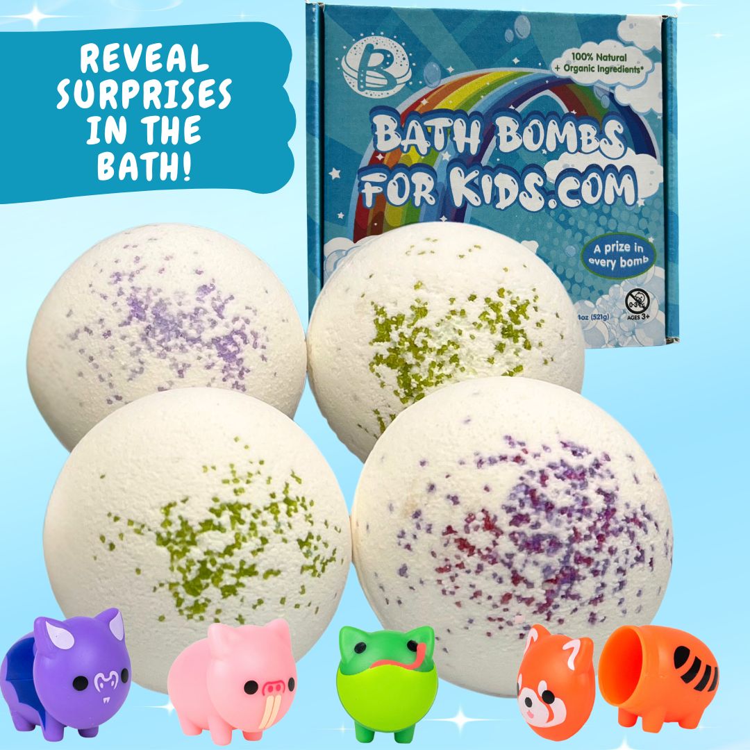 100% Natural JUMBO Bath Bombs With Animal Surprise