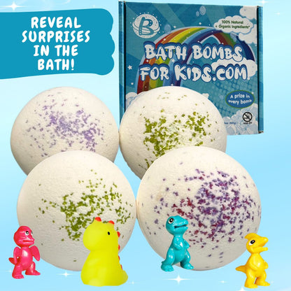 100% Natural JUMBO Bath Bombs With Dinosaur Surprise