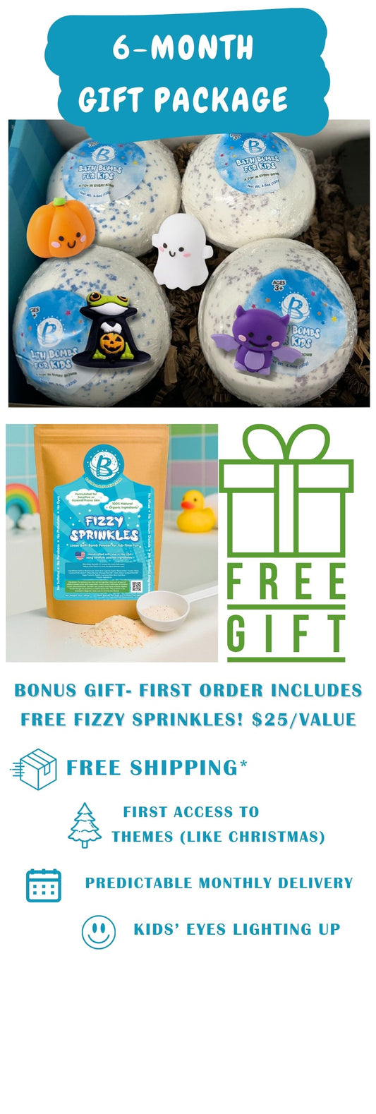 Bath Bombs of the Month Club 6-Month Gift Package Prepaid