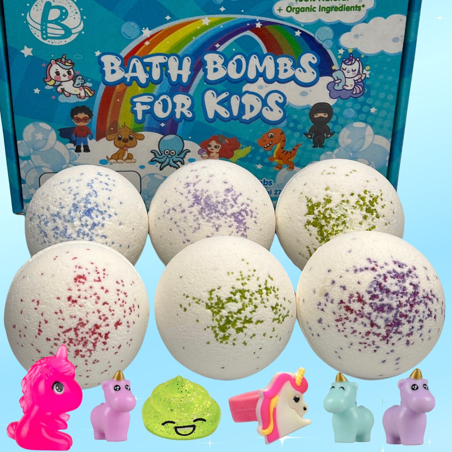 100% Natural JUMBO Bath Bombs With Unicorn Surprise